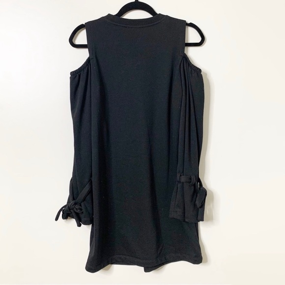 Lush Cold Shoulder Long Sleeve Black Dress Size Small NWT - Picture 6 of 7